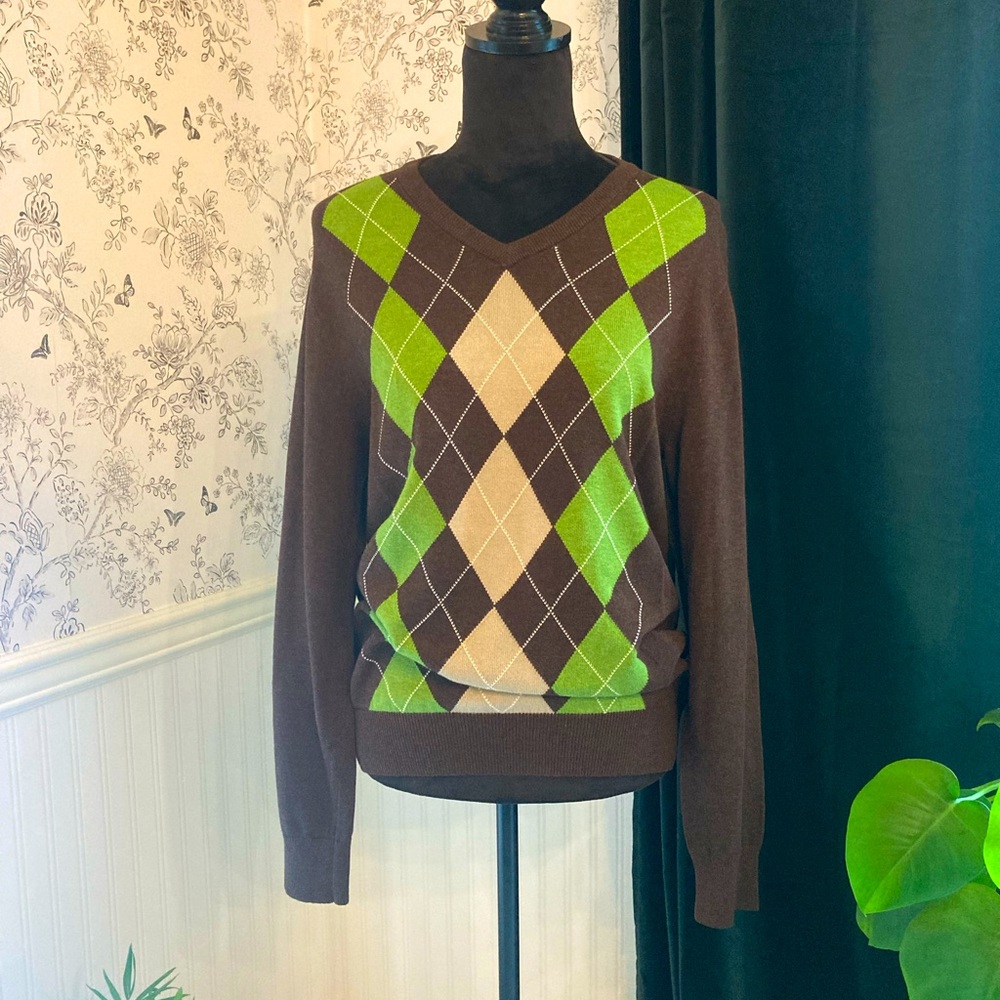 BRAND NEW Brown & Green Sweater